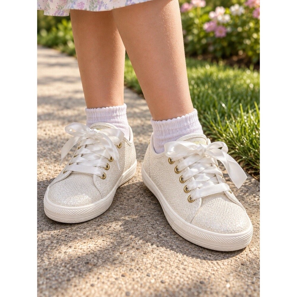 Sparkle Keds White Toddler Girl size 11